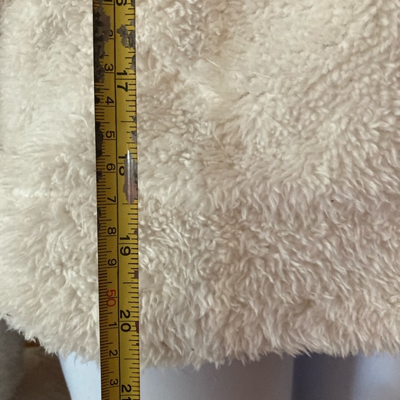 JJ Basics Womens Cream White Furry Pom Pom Hoodie Sweatshirt L Large - Picture 8 of 9